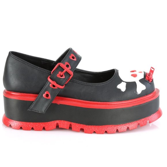 Platform Skull Emo Heart Gothic Shoes - Picture 1 of 5